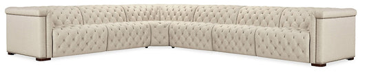 Hooker Furniture - Savion Deux 6 Seat Sectional with Three Power Recliners and Seven Power Headrests in Beige - SS435-6PC3-414 veiw 1
