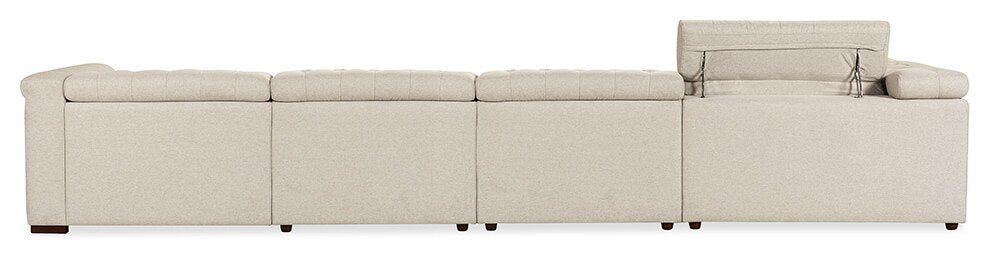 Hooker Furniture - Savion Deux 6 Seat Sectional with Three Power Recliners and Seven Power Headrests in Beige - SS435-6PC3-414 veiw 2
