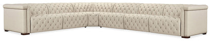 Hooker Furniture - Savion Deux 6 Seat Sectional with Four Power Recliners and Seven Power Headrests in Beige - SS435-6PC4-414 veiw 1