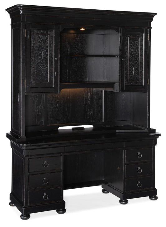 Hooker Furniture - Work Your Way Bristowe Computer Credenza and Hutch - 5971-10464-99_10467-99 veiw 1