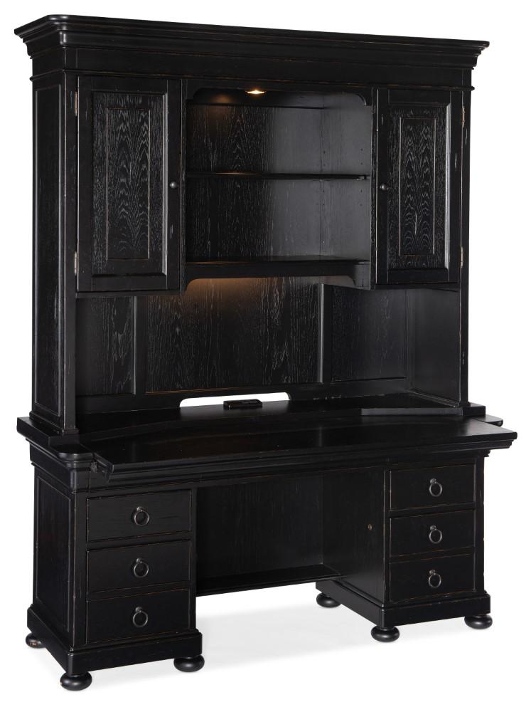 Hooker Furniture - Work Your Way Bristowe Computer Credenza and Hutch - 5971-10464-99_10467-99 veiw 2