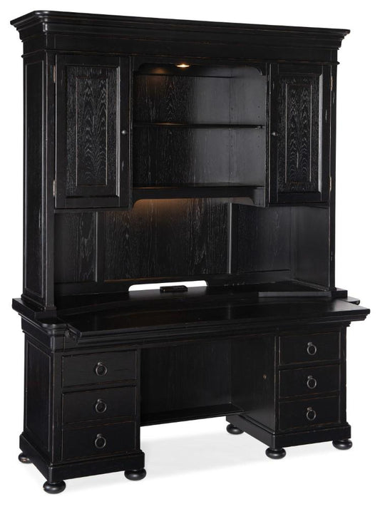 Hooker Furniture - Work Your Way Bristowe Computer Credenza and Hutch - 5971-10464-99_10467-99 veiw 2