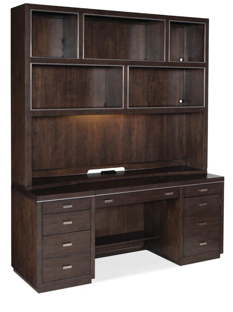 Hooker Furniture - Work Your Way House Blend Computer Credenza and Hutch - 5892-10464-85_10467-85 veiw 1