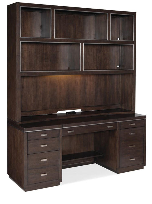 Hooker Furniture - Work Your Way House Blend Computer Credenza and Hutch - 5892-10464-85_10467-85 veiw 1