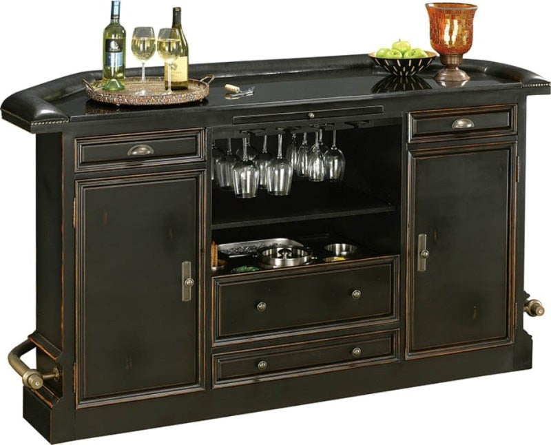 Howard Miller - Northport Bar Worn Black (Brown Underto Wine & Bar Cabinet - 693009 veiw 2