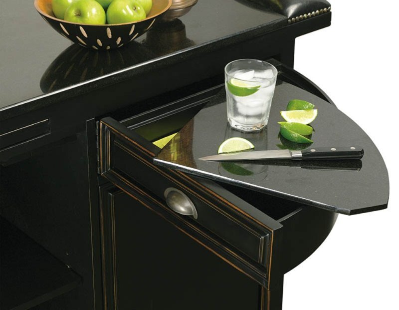 Howard Miller - Northport Bar Worn Black (Brown Underto Wine & Bar Cabinet - 693009 veiw 3