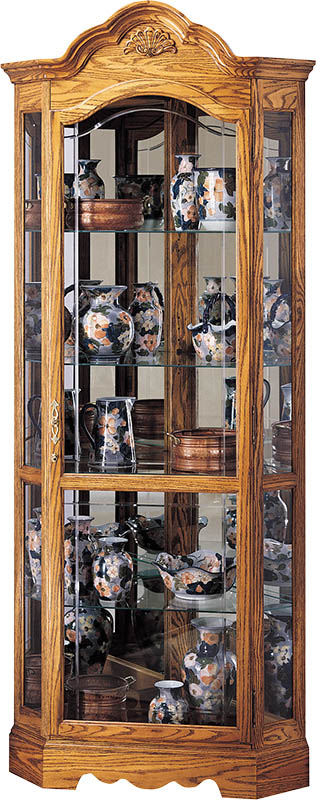 Howard Miller - Wilshire Golden Oak Curio Cabinet - 680207 veiw 1
