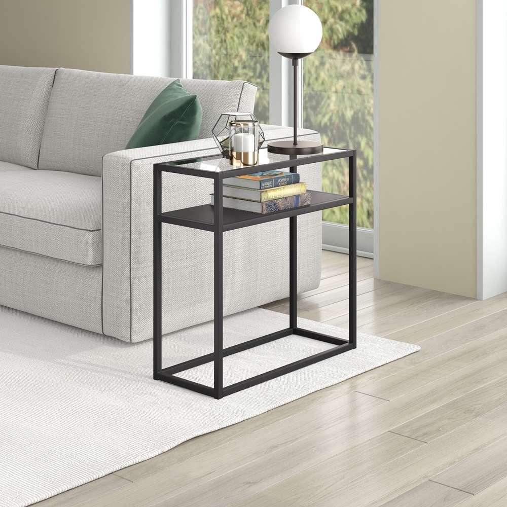 Hudson & Canal - Ada 24in Wide Rectangular Side Table in Blackened Bronze - ST1318 veiw 2