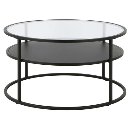Hudson & Canal - Ada 32in Wide Round Coffee Table in Blackened Bronze - CT1457 veiw 3