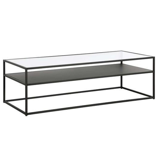 Hudson & Canal - Ada 54in Wide Rectangular Coffee Table in Blackened Bronze - CT1225 veiw 1