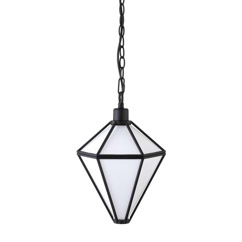 Hudson & Canal - Adara 10in Wide Pendant with Glass Shade in Blackened Bronze/White - PD1801 veiw 1