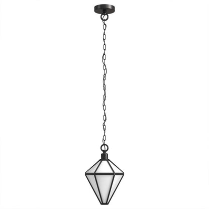 Hudson & Canal - Adara 10in Wide Pendant with Glass Shade in Blackened Bronze/White - PD1801 veiw 4