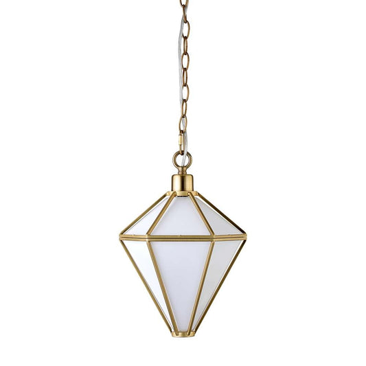 Hudson & Canal - Adara 10in Wide Pendant with Glass Shade in Brushed Brass/White - PD1802 veiw 1