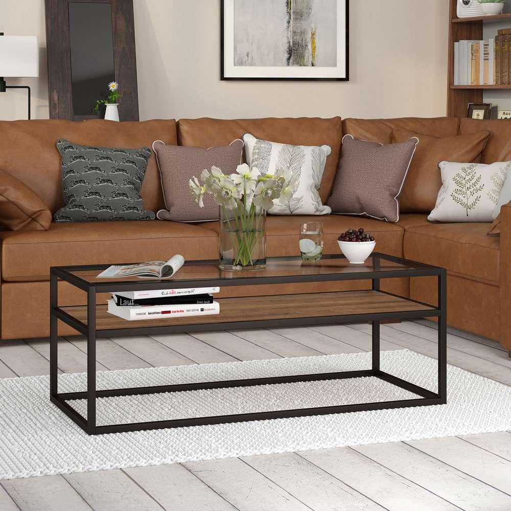 Hudson & Canal - Addison 46in Wide Rectangular Coffee Table in Blackened Bronze - CT0160 veiw 2