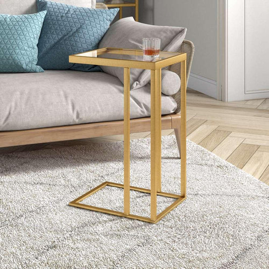 Hudson & Canal - Alexis 16in Wide Rectangular Side Table in Brass - ST1353 veiw 2