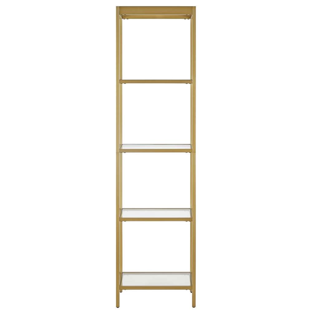 Hudson & Canal - Alexis 18in Wide Rectangular Bookcase in Brass - BK0817 veiw 3