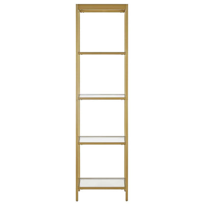 Hudson & Canal - Alexis 18in Wide Rectangular Bookcase in Brass - BK0817 veiw 3