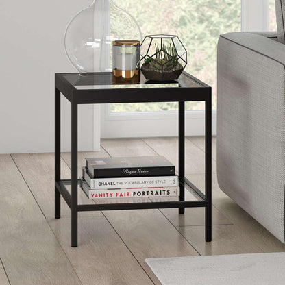 Hudson & Canal - Alexis 20in Wide Square Side Table in Blackened Bronze - ST0379 veiw 2