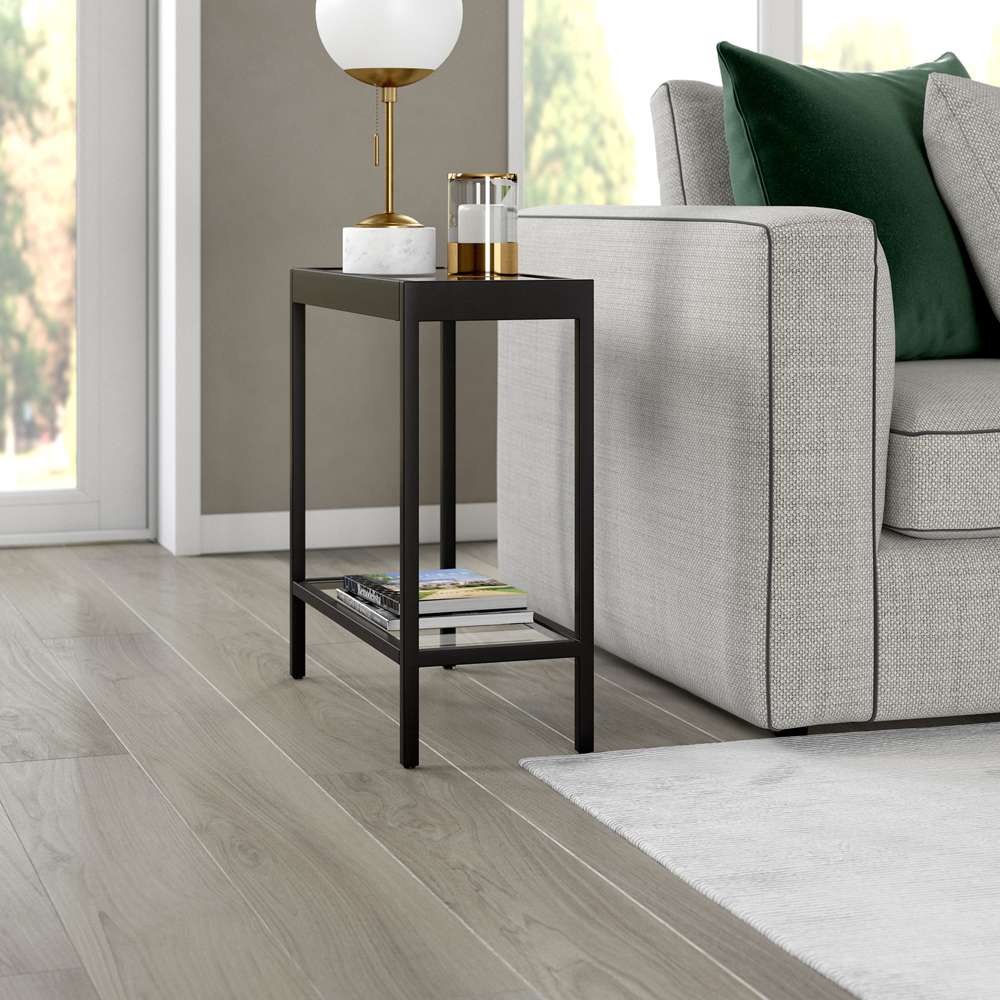 Hudson & Canal - Alexis 24in Wide Rectangular Side Table in Blackened Bronze - ST1319 veiw 2