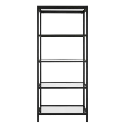 Hudson & Canal - Alexis 30in Wide Rectangular Bookcase in Blackened Bronze - BK0781 veiw 3