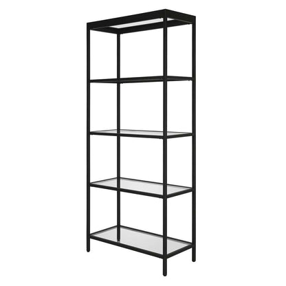 Hudson & Canal - Alexis 30in Wide Rectangular Bookcase in Blackened Bronze - BK0781 veiw 4