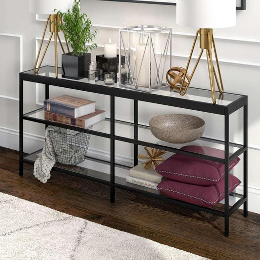 Hudson & Canal - Alexis 64in Wide Rectangular Console Table in Blackened Bronze - AT0591 veiw 2
