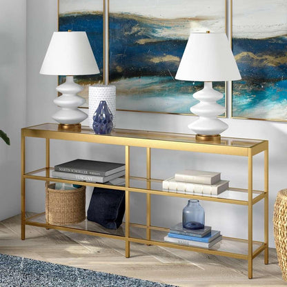 Hudson & Canal - Alexis 64in Wide Rectangular Console Table in Brass - AT0592 veiw 2