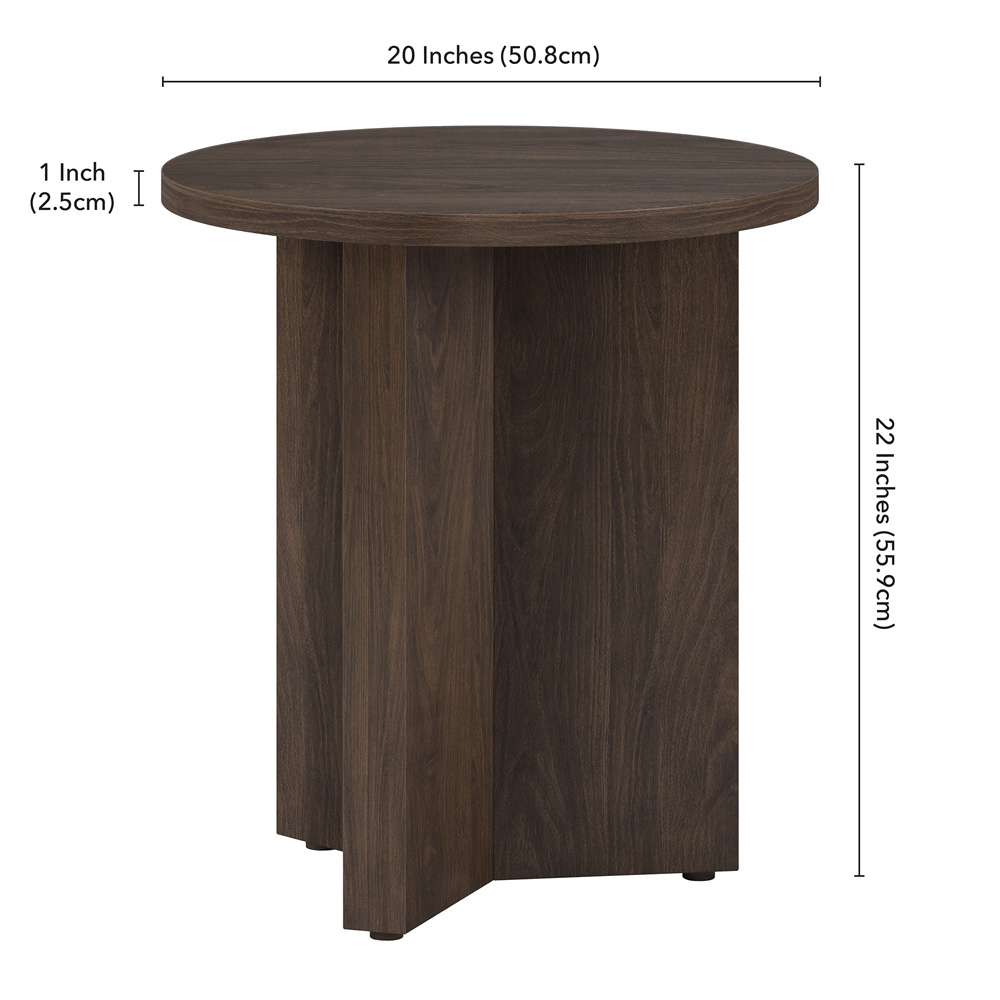 Hudson & Canal - Anders 20in Wide Round Side Table in Alder Brown - ST2107 veiw 8