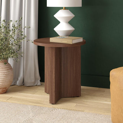 Hudson & Canal - Anders 20in Wide Round Side Table in Satin Walnut - ST2331 veiw 5