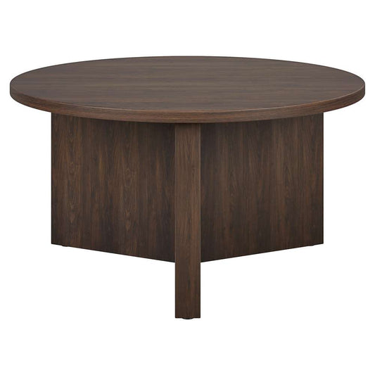 Hudson & Canal - Anders 32in Wide Round Coffee Table in Alder Brown - CT2105 veiw 1