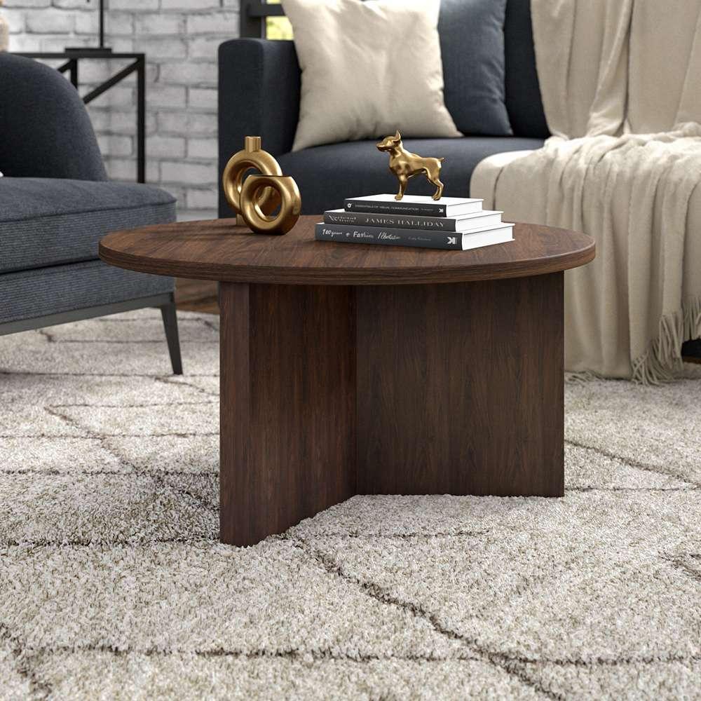 Hudson & Canal - Anders 32in Wide Round Coffee Table in Alder Brown - CT2105 veiw 6