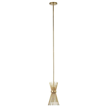 Hudson & Canal - Andromeda 7in Wide Starburst Pendant with Metal Shade in Brass/Brass - PD0695 veiw 1