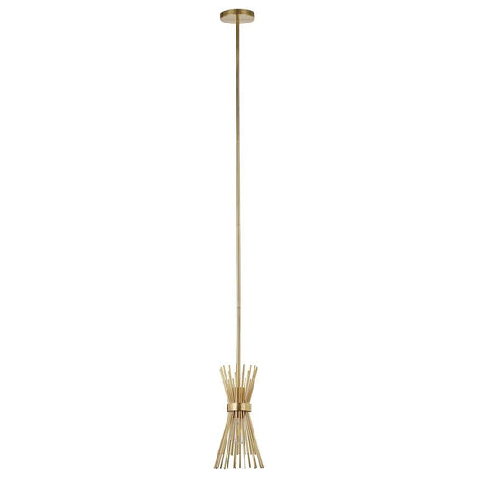 Hudson & Canal - Andromeda 7in Wide Starburst Pendant with Metal Shade in Brass/Brass - PD0695 veiw 1