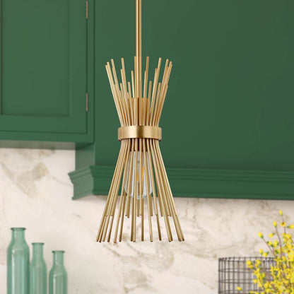 Hudson & Canal - Andromeda 7in Wide Starburst Pendant with Metal Shade in Brass/Brass - PD0695 veiw 2