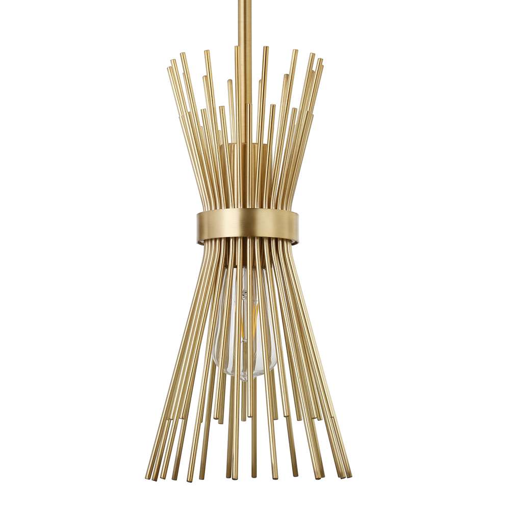 Hudson & Canal - Andromeda 7in Wide Starburst Pendant with Metal Shade in Brass/Brass - PD0695 veiw 3