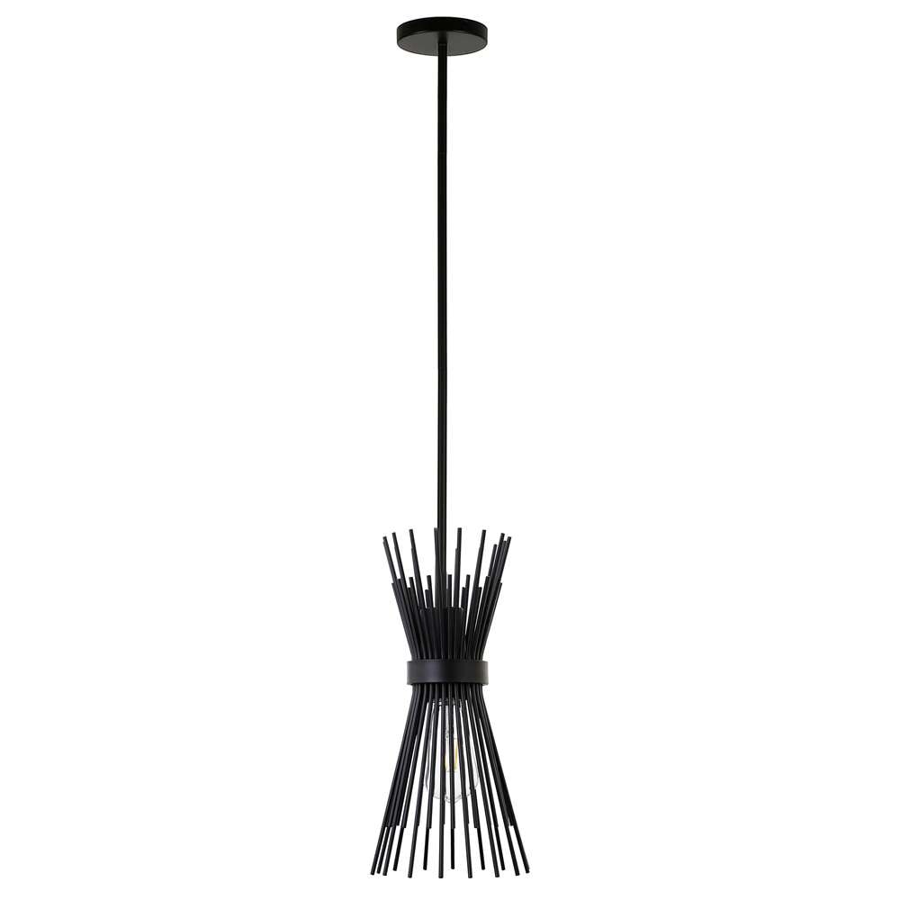Hudson & Canal - Andromeda 7in Wide Starburst Pendant with Metal Shade in Blackened Bronze/Blackened Bronze - PD0694 veiw 3