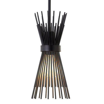 Hudson & Canal - Andromeda 7in Wide Starburst Pendant with Metal Shade in Blackened Bronze/Blackened Bronze - PD0694