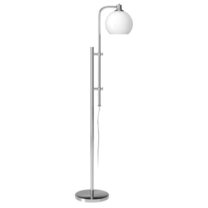 Hudson & Canal - Antho Height-Adjustable Floor Lamp with Glass Shade in Polished Nickel/White Milk - FL1597 veiw 1