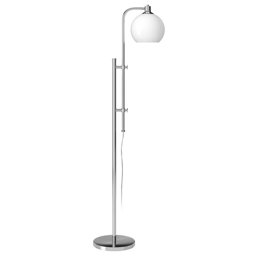 Hudson & Canal - Antho Height-Adjustable Floor Lamp with Glass Shade in Polished Nickel/White Milk - FL1597 veiw 1