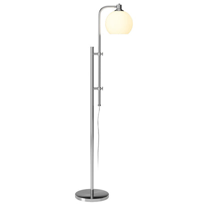 Hudson & Canal - Antho Height-Adjustable Floor Lamp with Glass Shade in Polished Nickel/White Milk - FL1597 veiw 2