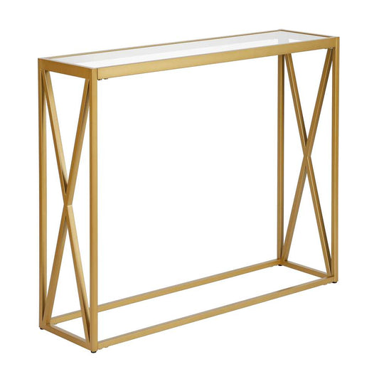 Hudson & Canal - Arlo 36in Wide Rectangular Console Table in Brass - AT0431 veiw 1