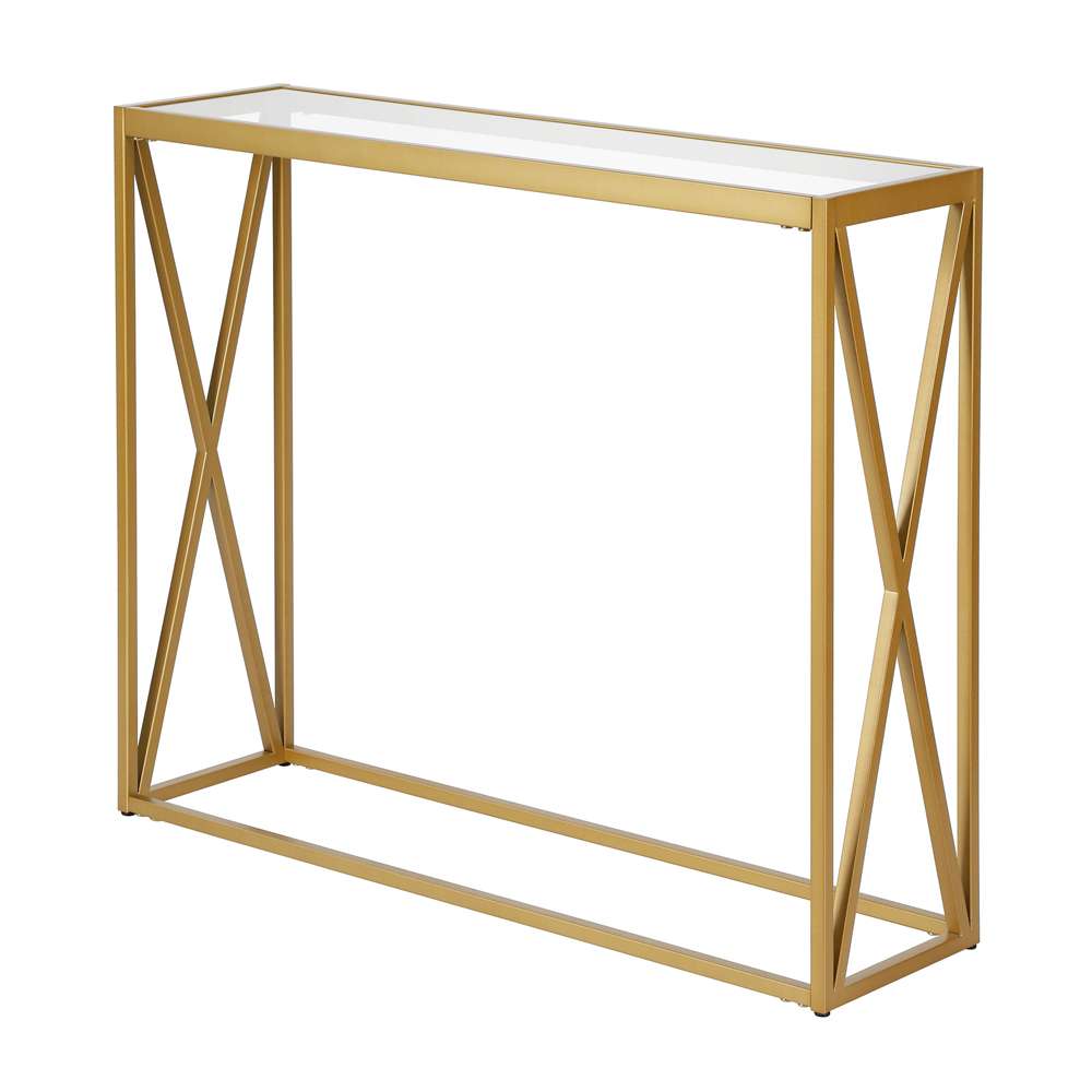 Hudson & Canal - Arlo 36in Wide Rectangular Console Table in Brass - AT0431 veiw 4