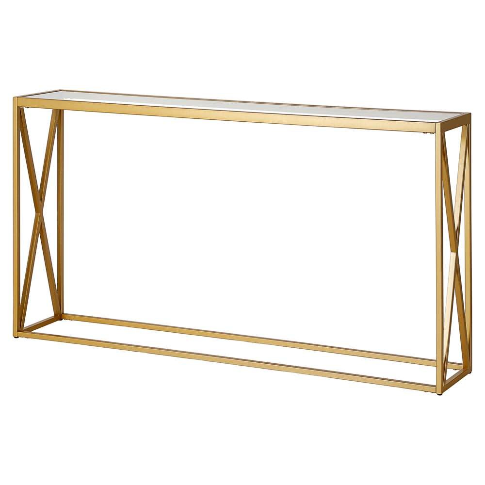 Hudson & Canal - Arlo 55in Wide Rectangular Console Table in Brass - AT0902 veiw 4