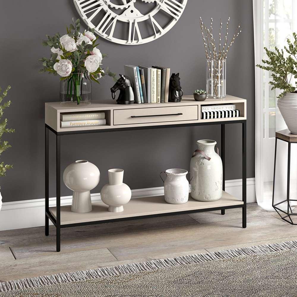 Hudson & Canal - Arroyo 45in Wide Rectangular Console Table in Blackened Bronze/Alder White - AT2152 veiw 5
