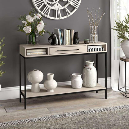 Hudson & Canal - Arroyo 45in Wide Rectangular Console Table in Blackened Bronze/Alder White - AT2152 veiw 5