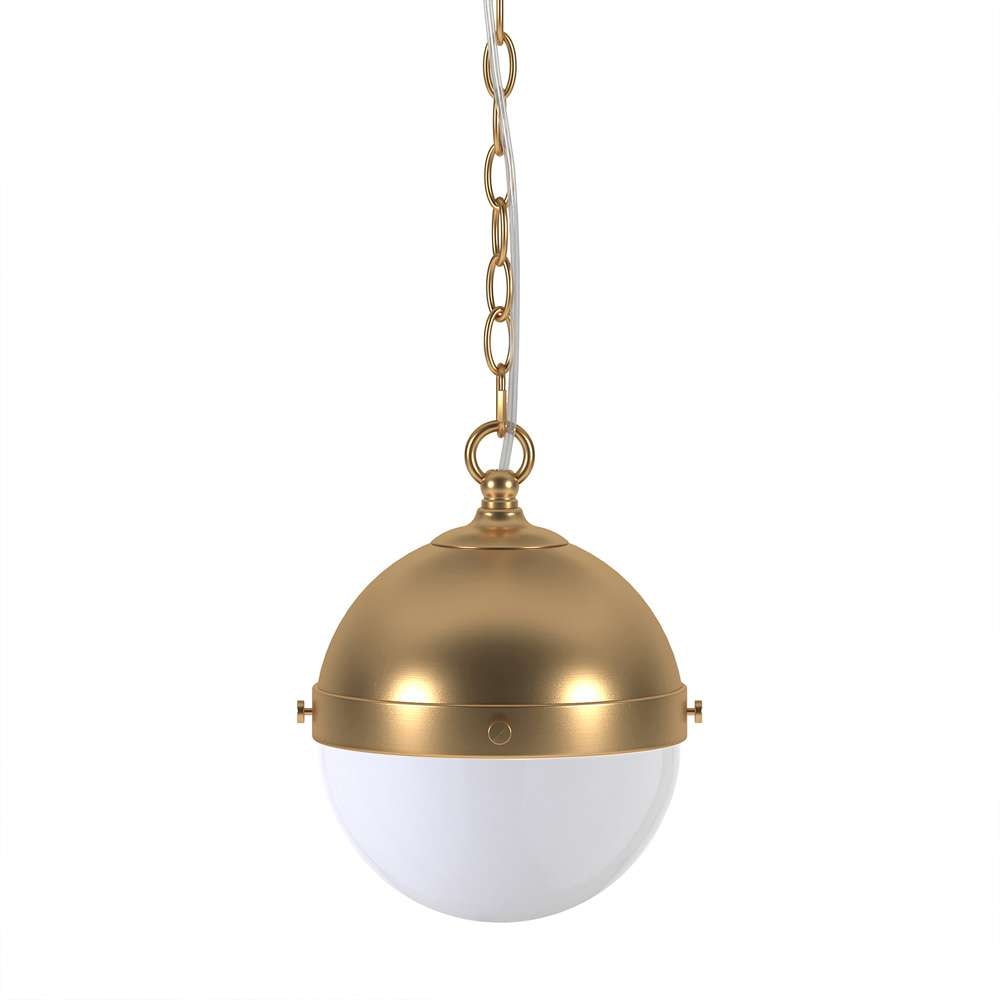 Hudson & Canal - Aurora 9in Wide Pendant with Glass Shade in Brass/White Milk - PD1920 veiw 3