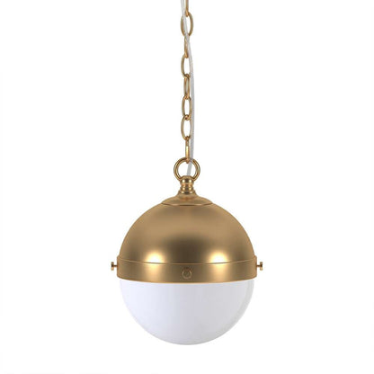 Hudson & Canal - Aurora 9in Wide Pendant with Glass Shade in Brass/White Milk - PD1920 veiw 3