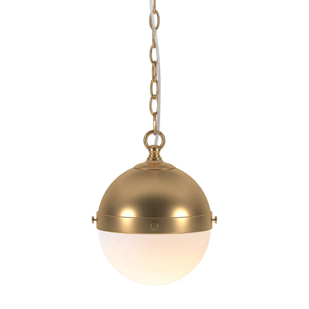 Hudson & Canal - Aurora 9in Wide Pendant with Glass Shade in Brass/White Milk - PD1920 veiw 4