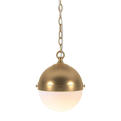 Hudson & Canal - Aurora 9in Wide Pendant with Glass Shade in Brass/White Milk - PD1920 veiw 4
