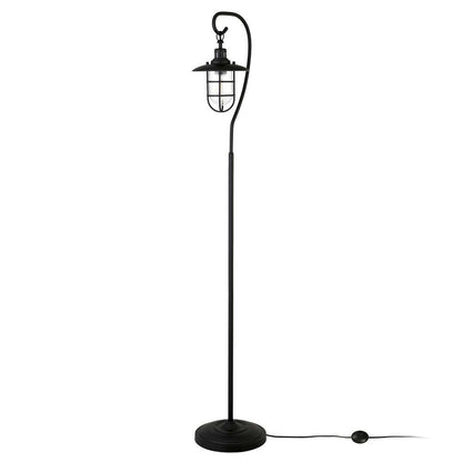 Hudson & Canal - Bay Nautical Floor Lamp with Glass Shade in Blackened Bronze/Clear - FL1410 veiw 3